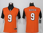 Women Nike Cincinnati Bengals 9 Burrow Orange Alternate Vapor Limited Jersey,baseball caps,new era cap wholesale,wholesale hats